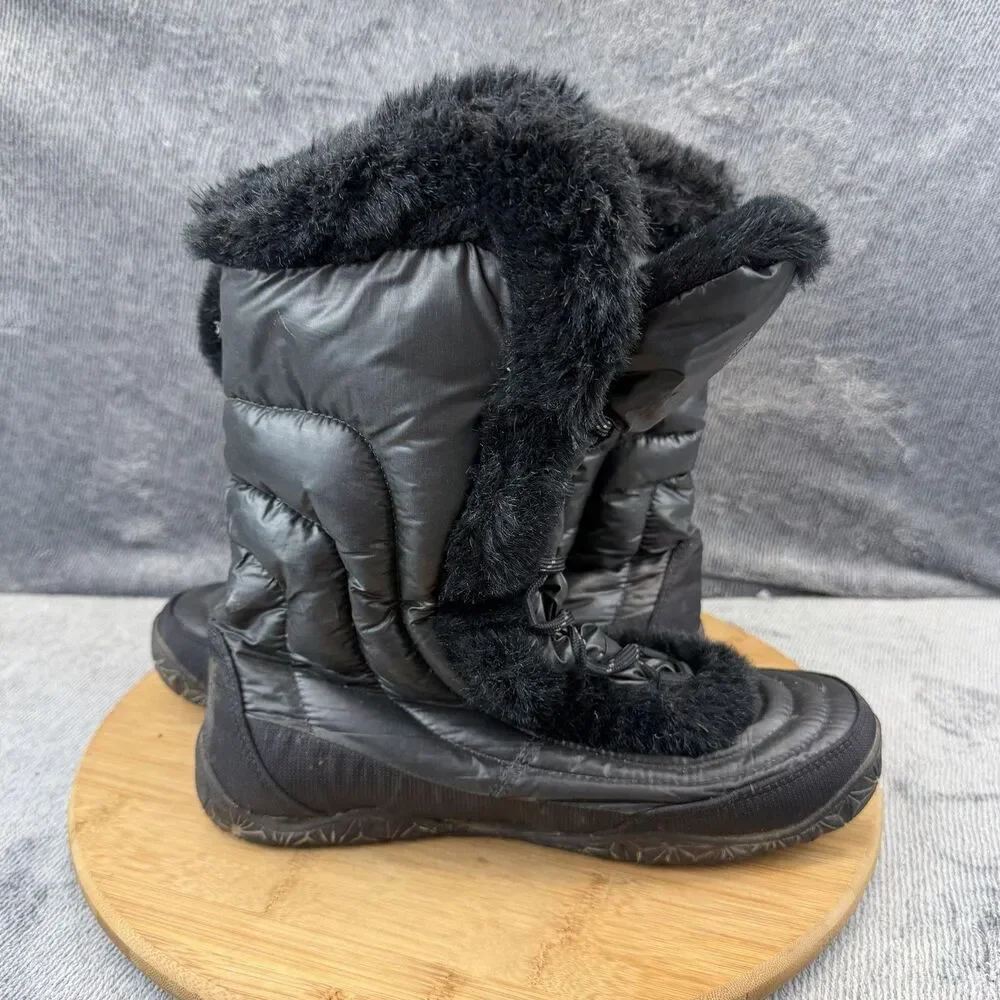The North Face Boots Womens Size 8 Black Faux Fur Winter Snow APPY FG4 TB1Y